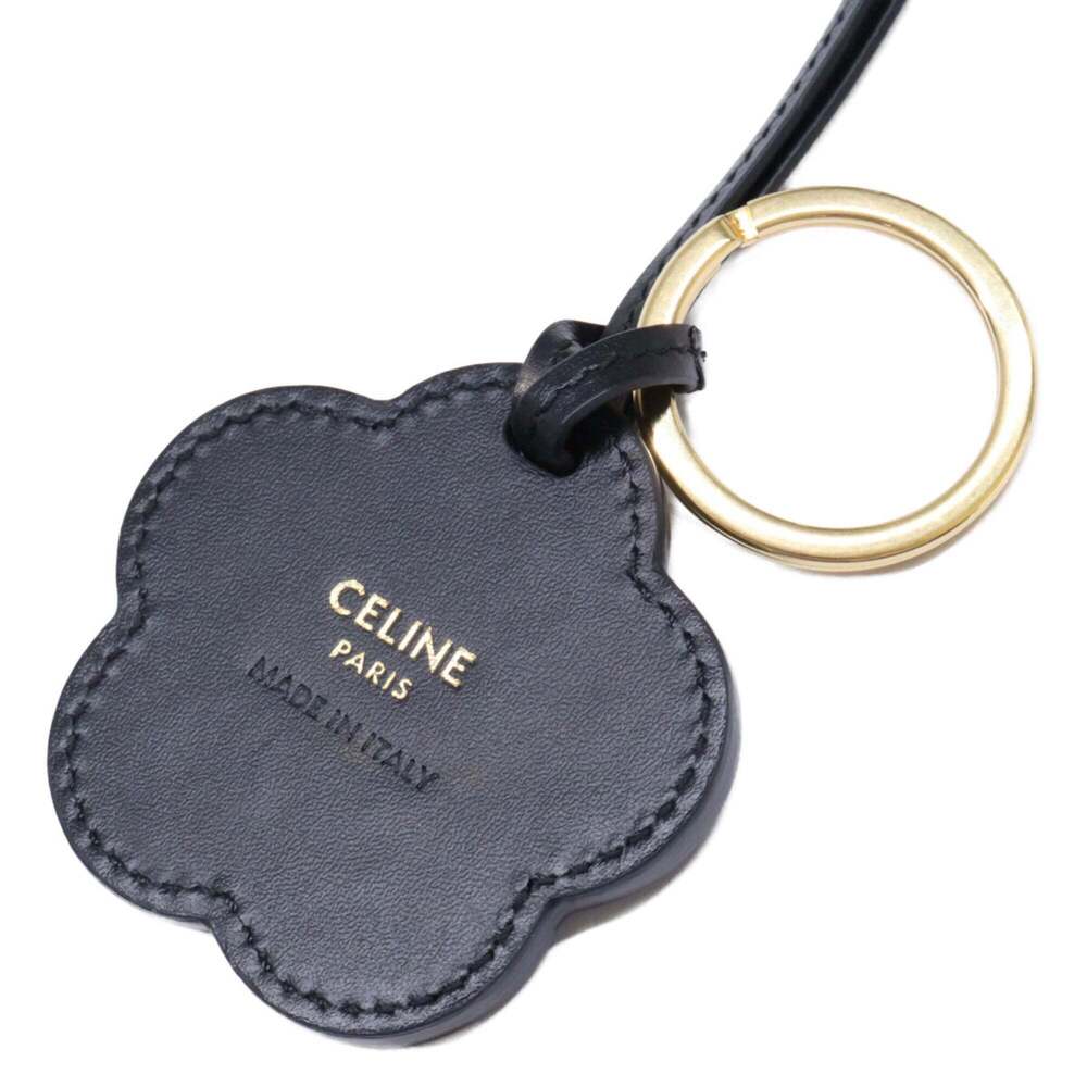CELINE 49K013GVZ.38NO Plum Blossom Motif Charm, Calfskin, Black, Women's - Picture 6 of 8